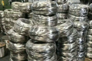 6061 aluminum wire coil close-up showing smooth surface and uniform diameter for electrical applications