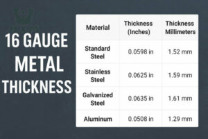 Thickness of 16 Gauge Metal in Different Materials