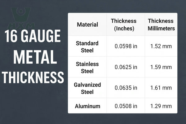 Thickness of 16 Gauge Metal in Different Materials