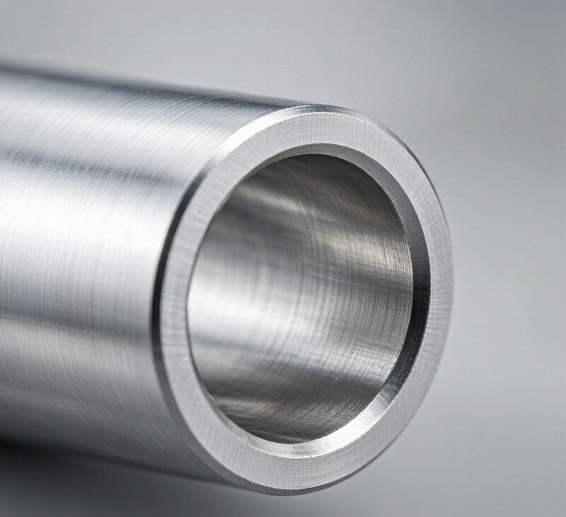 6061 aluminum tube cross-section showing wall thickness and hollow interior