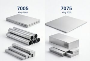 7005 vs 7075 aluminum products comparison - tubes bars and sheets side by side