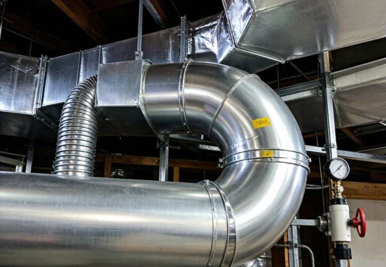 HVAC aluminum ductwork installation in commercial building using 3003 aluminum sheet