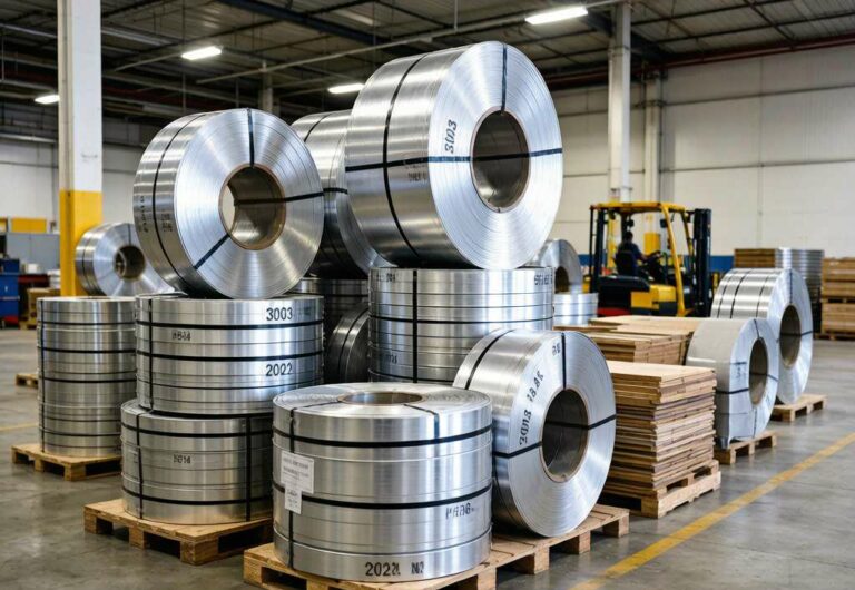 3003 aluminum sheet coils stored in warehouse ready for deep drawing