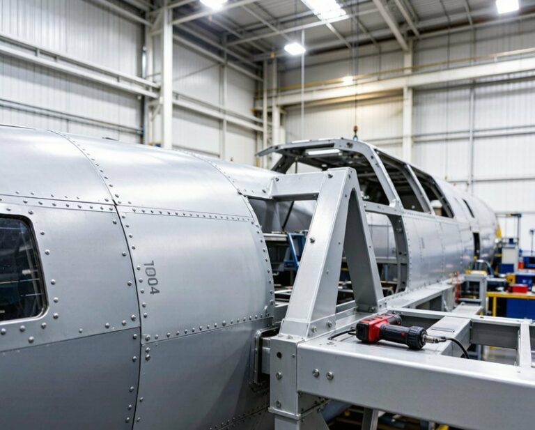 aerospace assembly with riveted 2024 aluminum panels