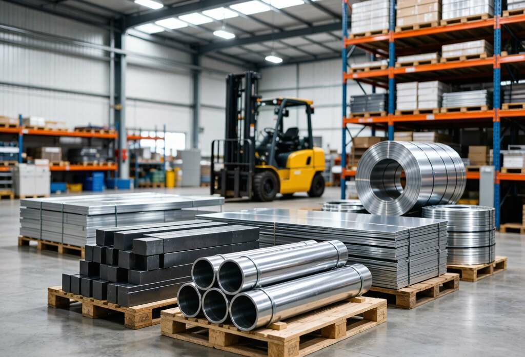 Aluminum products warehouse with tubes bars sheets coils ready for shipping from HXM Aluminum supplier