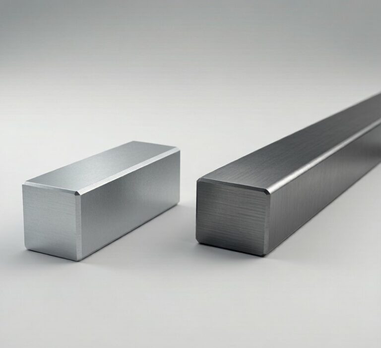 Aluminum and steel weight and density comparison engineering visualization