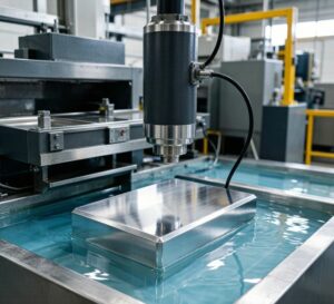Aluminum anodizing process in industrial electrochemical bath facility