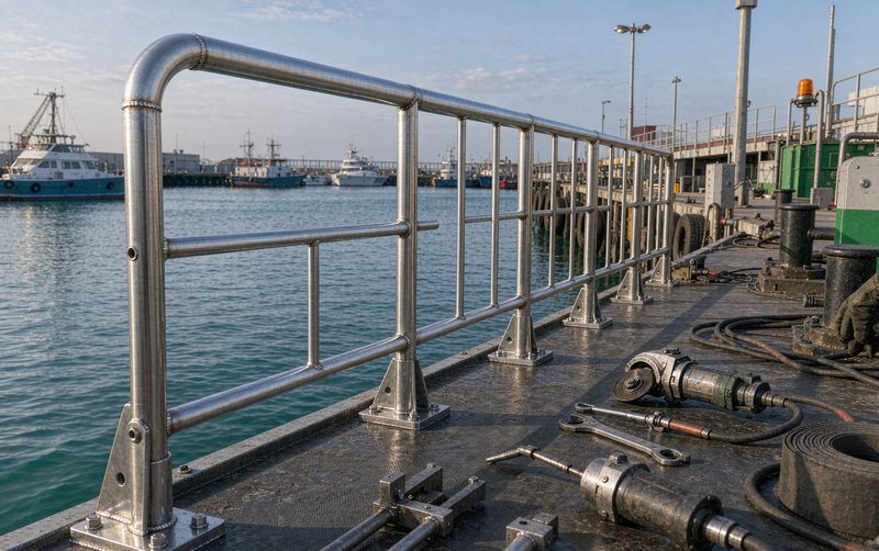 Marine handrail fabricated from welded 5052 aluminum tube