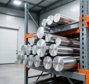 6082 aluminum round bars in HXM warehouse