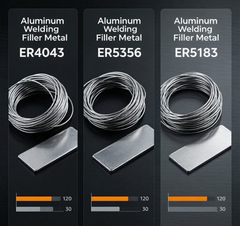 Aluminum welding filler metal samples ER4043 ER5356 ER5183 comparison for different alloy applications