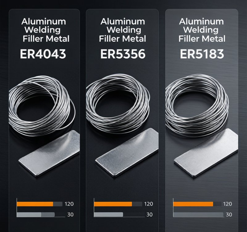 Aluminum welding filler metal samples ER4043 ER5356 ER5183 comparison for different alloy applications