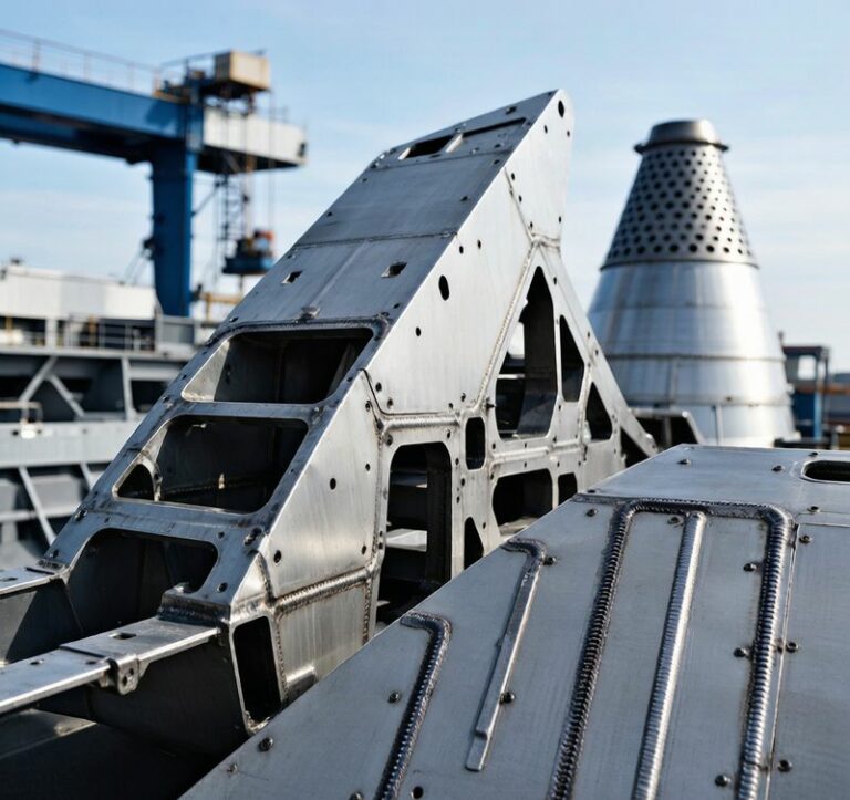 Finished aluminum welded assemblies and structures for shipbuilding marine and aerospace industry applications