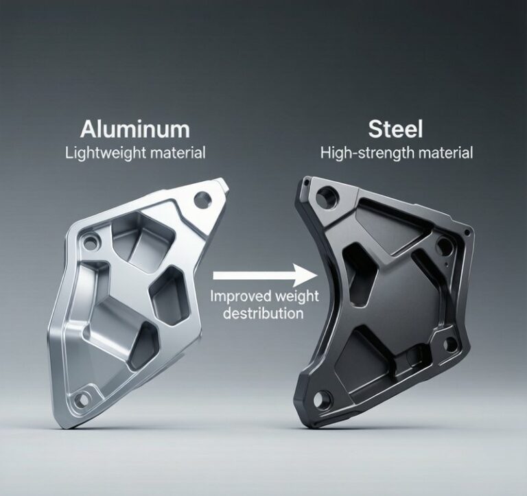 Aluminum vs steel weight comparison visualization for automotive lightweighting applications