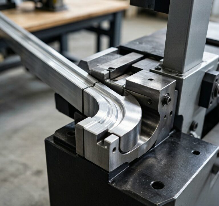 Aluminum extrusion bending process for curved structural profiles