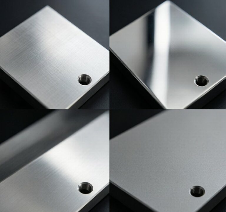 Comparison of brushed, polished, and satin aluminum mechanical finishing surfaces