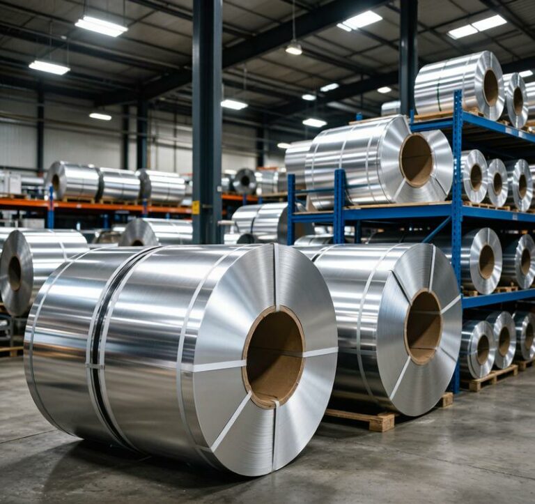 1100 aluminum alloy sheet coils stored in warehouse, commercially pure aluminum products