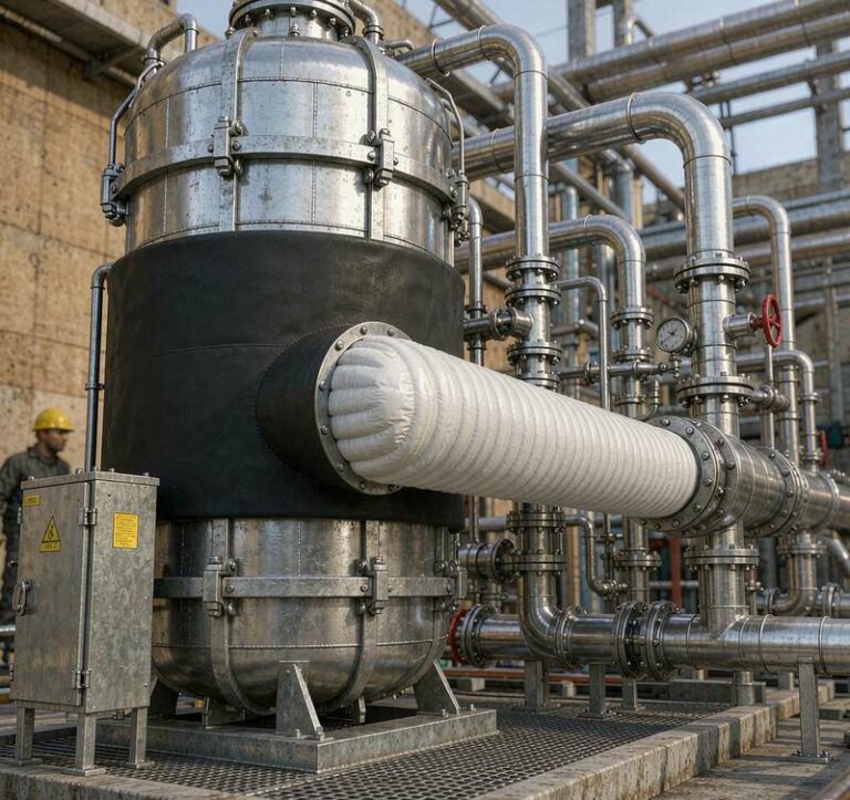 5454-H32 welded aluminum pressure vessel with heating jacket for hot chemical service